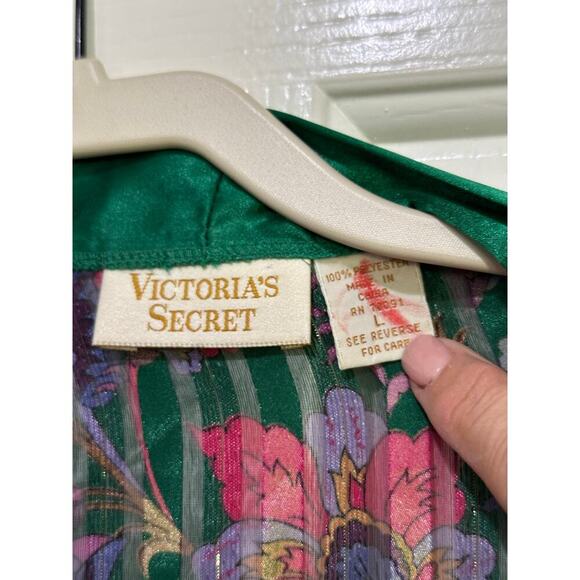 Vintage Victoria's Secret Green gold label Shirt & Bottom 2pec Set Size L - Picture 4 of 7